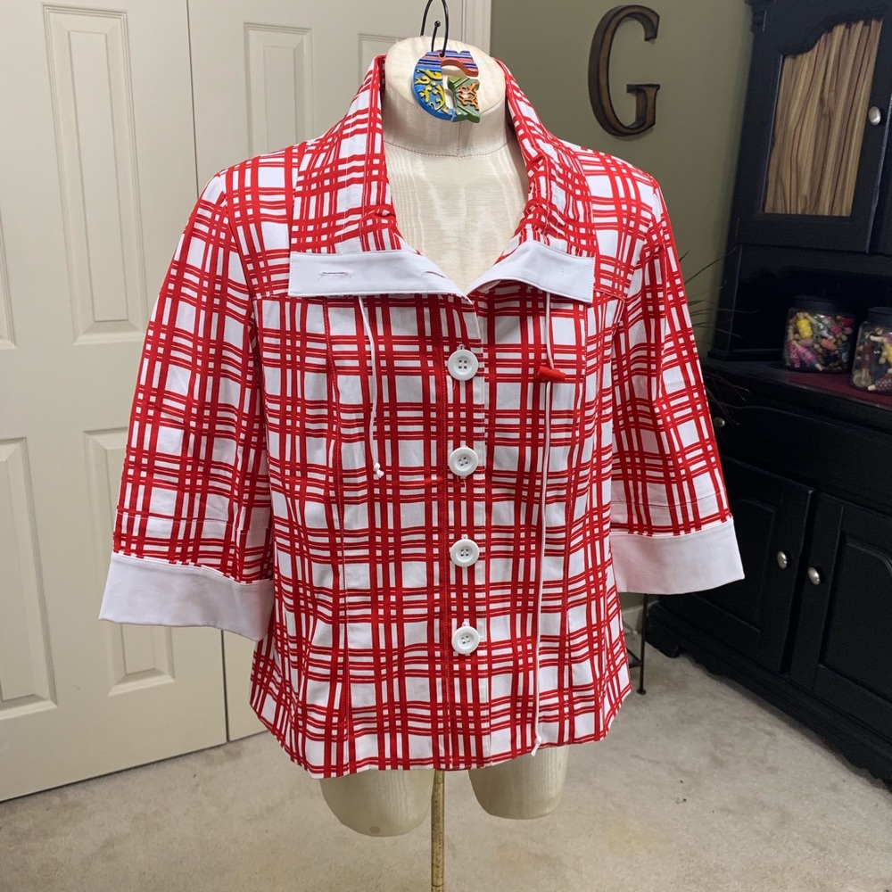 Bentley A. Red/White Plaid Jacket Size M